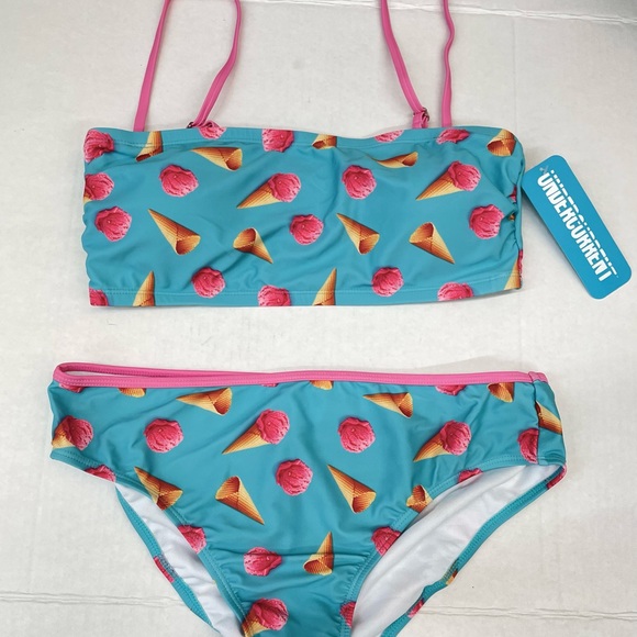 New! Undercurrent junior bandeaukini set ice cream youth large - Picture 1 of 8